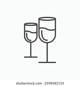 Champagne Glass icon isolated on white background