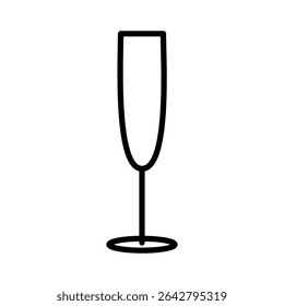 Champagne Glass Icon – Minimalist Black and White Celebration Symbol