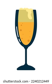 champagne glass icon on white background
