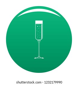 Champagne glass icon. Simple illustration of champagne glass vector icon for any design green