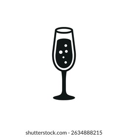 Champagne glass icon. Simple champagne glass icon for social media, app and web design. Vector illustration.