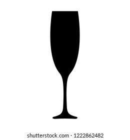 Champagne glass icon. Champagne or sparkling wine in tall elegant glass. Vector Illustration