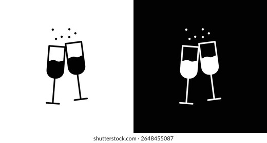 Champagne Glass icon symbol collection. Flat vector stock illustration.