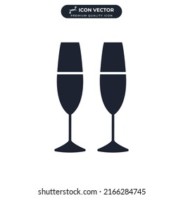 champagne glass icon symbol template for graphic and web design collection logo vector illustration