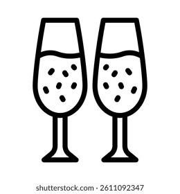 champagne glass icon vector design - high quality outline style