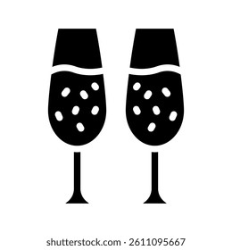 champagne glass icon vector design - high quality glyph style