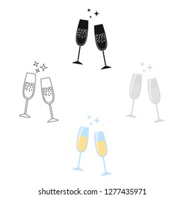 Champagne glass icon of vector illustration for web and mobile