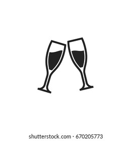 Champagne Glass Icon Vector Isolated