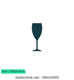 champagne glass icon vector logo template