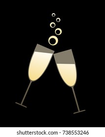 Champagne glass illustration