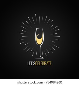 Champagne Glass Logo Design Background.