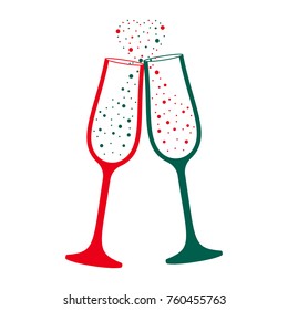 Champagne glass modern vector