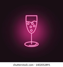 Champagne glass neon icon. Elements of Party set. Simple icon for websites, web design, mobile app, info graphics