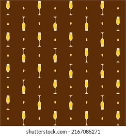 Patrón sin fisuras de cristal de champán, gran diseño para cualquier propósito. Estilo Doodle. Imagen dibujada a mano. Plantilla de repetición de color. El concepto de las bebidas de fiesta. Dibujo a mano libre. Borrador gráfico de dibujos animados. Vector.
