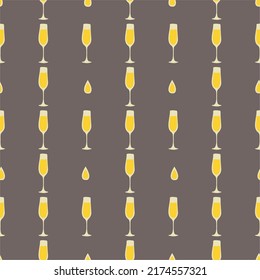 Patrón sin fisuras de cristal de champán, gran diseño para cualquier propósito. Estilo Doodle. Imagen dibujada a mano. Plantilla de repetición de color. El concepto de las bebidas de fiesta. Dibujo a mano libre. Borrador gráfico de dibujos animados. Vector.
