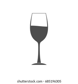 Champagne glass simple icon. Contour illustration.
