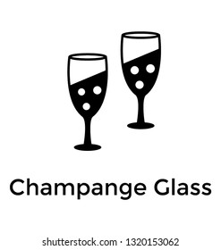 Champagne glass solid icon design 