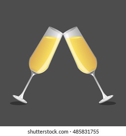  champagne  glass and  champagne, Vector