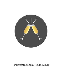 Champagne Glass  and  Champagne , Vector