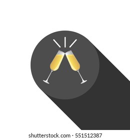 Champagne Glass  and  Champagne , Vector