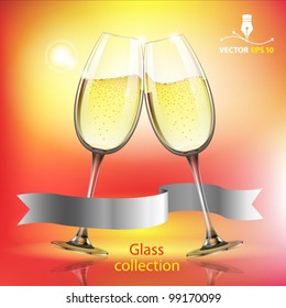 Champagne glass. Vector
