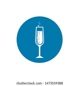 Champagne glass vector. Champagne glass flat vector icon for apps and websites