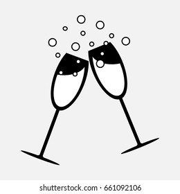 Champagne Glass Vector Icon 