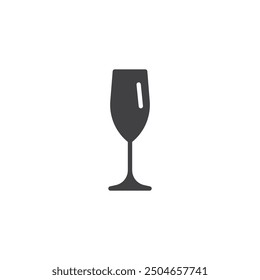 Champagne glass vector icon. filled flat sign for mobile concept and web design. Champagne Flute glyph icon. Symbol, logo illustration. Vector graphics