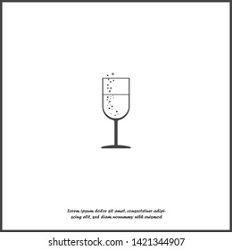 Champagne glass vector icon on white isolated background. Party symbol.