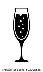 Champagne glass vector icon on white background. Champagne symbol. Champagne vector icon illustration.