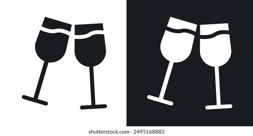 Champagne Glass vector icon set in solid style.