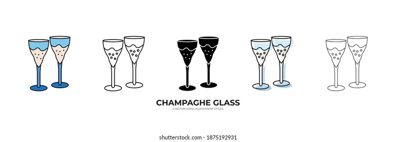 Champagne glass vector type icon