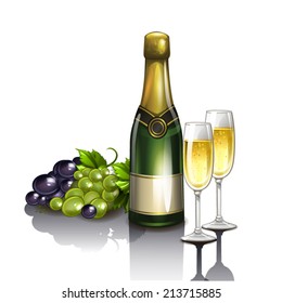 Champagne with glasses
