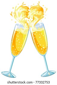 Champagne glasses celebrating