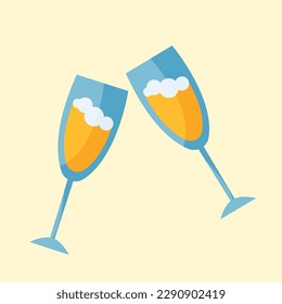 gafas de champán. Ilustración vectorial de Celebración de Saludos