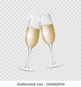 Champagne Glasses. Cheers. Congratulations. Vector