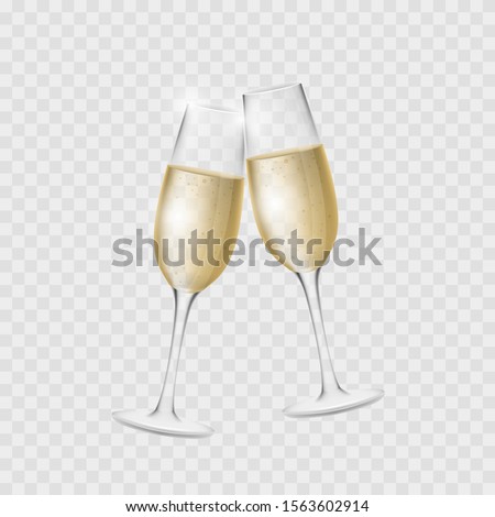 Champagne glasses. Cheers. Congratulations. Champagne. Vector