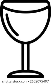 Óculos de champanhe e ícone de alegria. Celebração, Feriados Contorno Vetor Design no Fundo Branco.