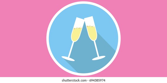 Champagne Glasses Graphic Vector Icon