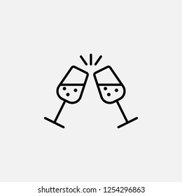Champagne glasses icon. Champagne glasses concept symbol design. Stock - Vector illustration can be used for web