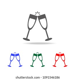 champagne glasses icon. Elements of winter in multi colored icons. Premium quality graphic design icon. Simple icon for websites, web design, mobile app, info graphics on white background