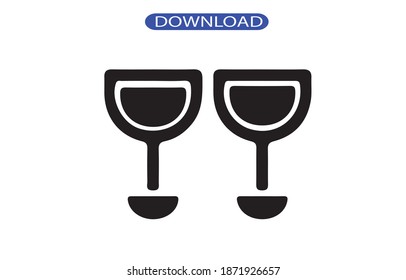 champagne glasses icon or logo isolated sign symbol vector illustration - high quality black style vector icons.