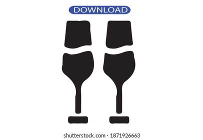 champagne glasses icon or logo isolated sign symbol vector illustration - high quality black style vector icons.