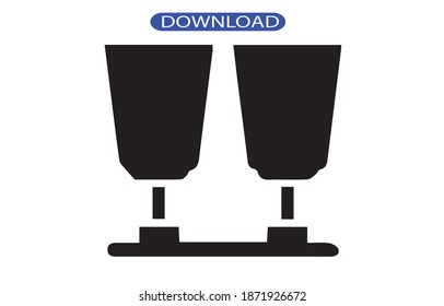 champagne glasses icon or logo isolated sign symbol vector illustration - high quality black style vector icons.