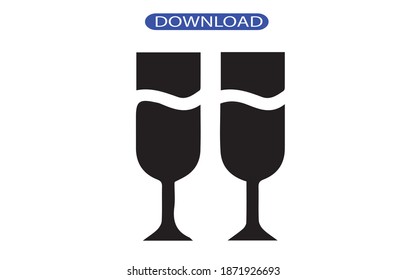 champagne glasses icon or logo isolated sign symbol vector illustration - high quality black style vector icons.
