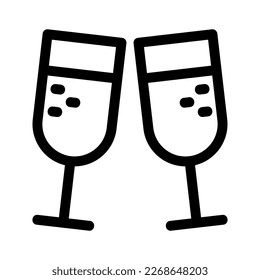 champagne glasses icon or logo isolated sign symbol vector illustration - high quality black style vector icons
