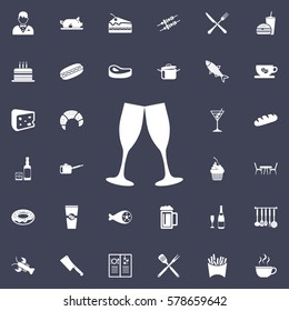 champagne glasses icon. restaurant set of icons.