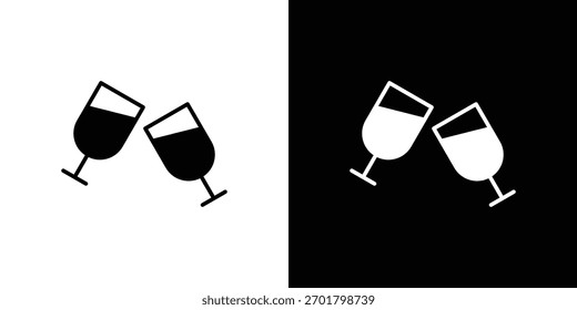 champagne glasses icon, simple flat style. for ui or ux designs
