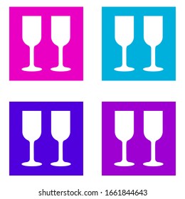 Champagnergläser-Ikone. Einfache Vektorillustration von Partylon-Farbsets für Benutzeroberfläche und UX, Website oder mobile Anwendungen