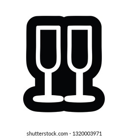champagne glasses icon symbol